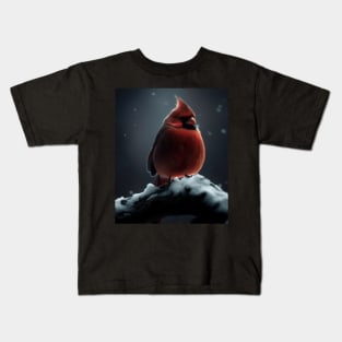 Northern Cardinal in winter Kids T-Shirt